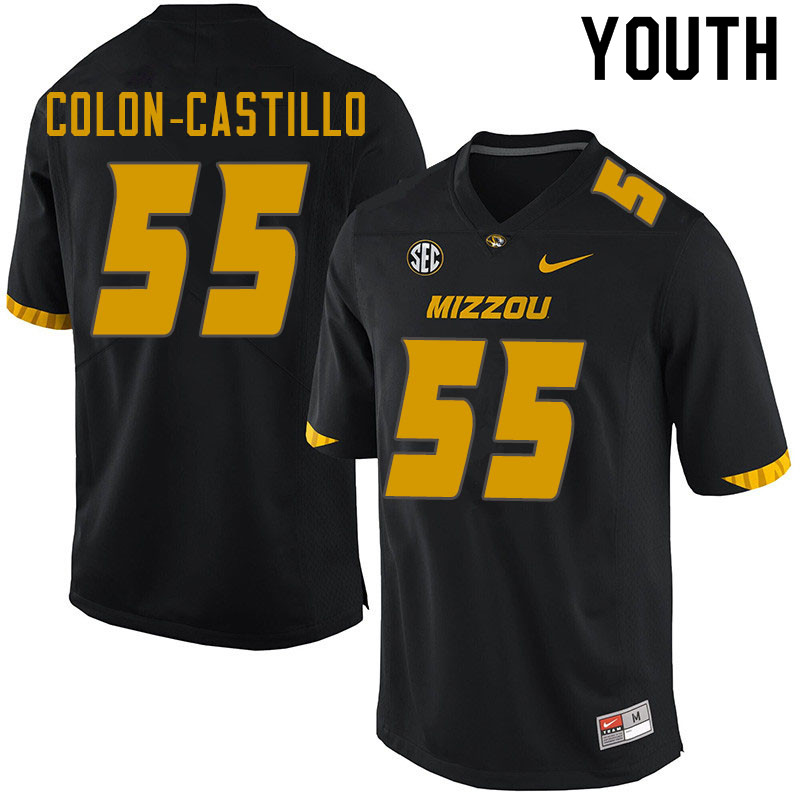 Youth #55 Trystan Colon-Castillo Missouri Tigers College Football Jerseys Sale-Black - Click Image to Close